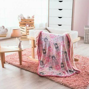 Siberia Pink Ositas Bears Print Baby Crib